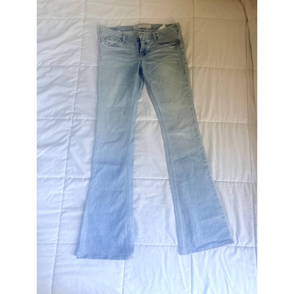 Hollister Cali Flare Jeans Light Wash Low Rise Stretch Denim Size 7L Long